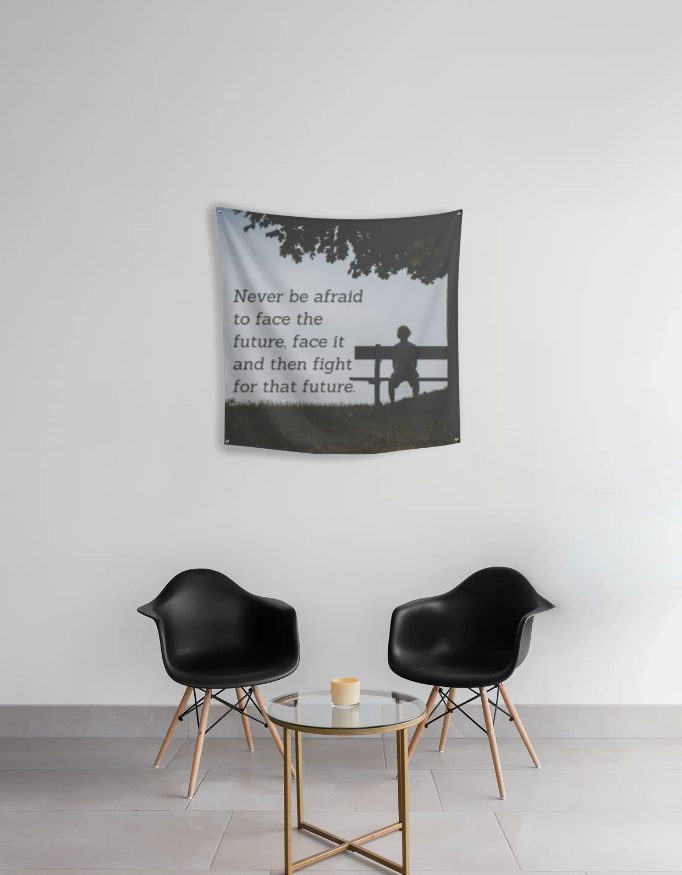 Tapestry – Motivational Quote – Face the Future - Fashion Greet