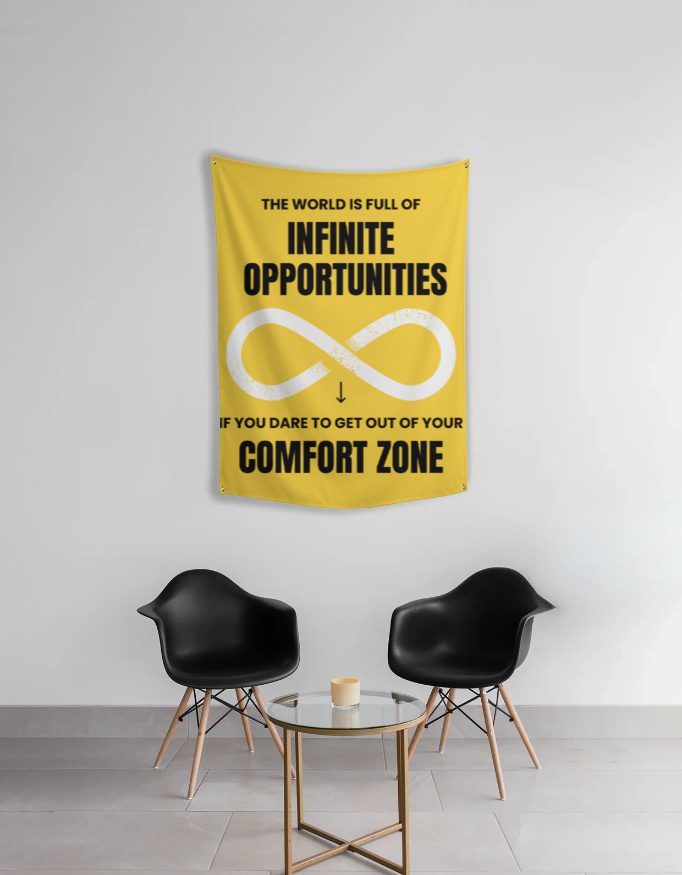 Tapestry – Motivational Quote – Get out of comfort zone - Fashion Greet