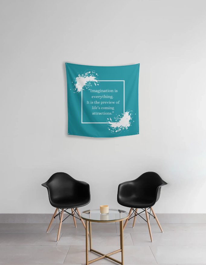 Tapestry – Motivational Quote – Imagination is everything - Fashion Greet Tapestry – Motivational Quote – Imagination is everything - Fashion Greet