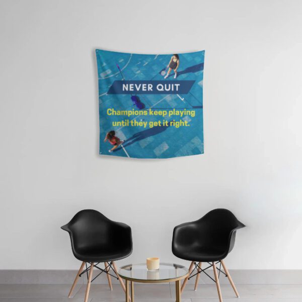 Tapestry - Sports - Motivational Quote - Never Quit