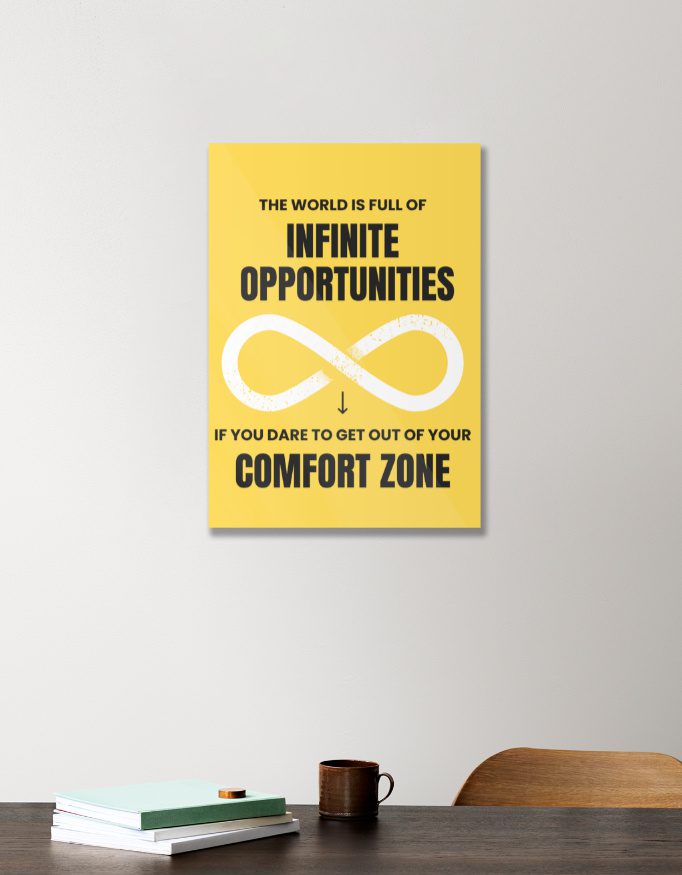 Acrylic Poster – Motivational Quote – Get out of comfort zone - Fashion Greet Acrylic Poster – Motivational Quote – Get out of comfort zone - Fashion Greet