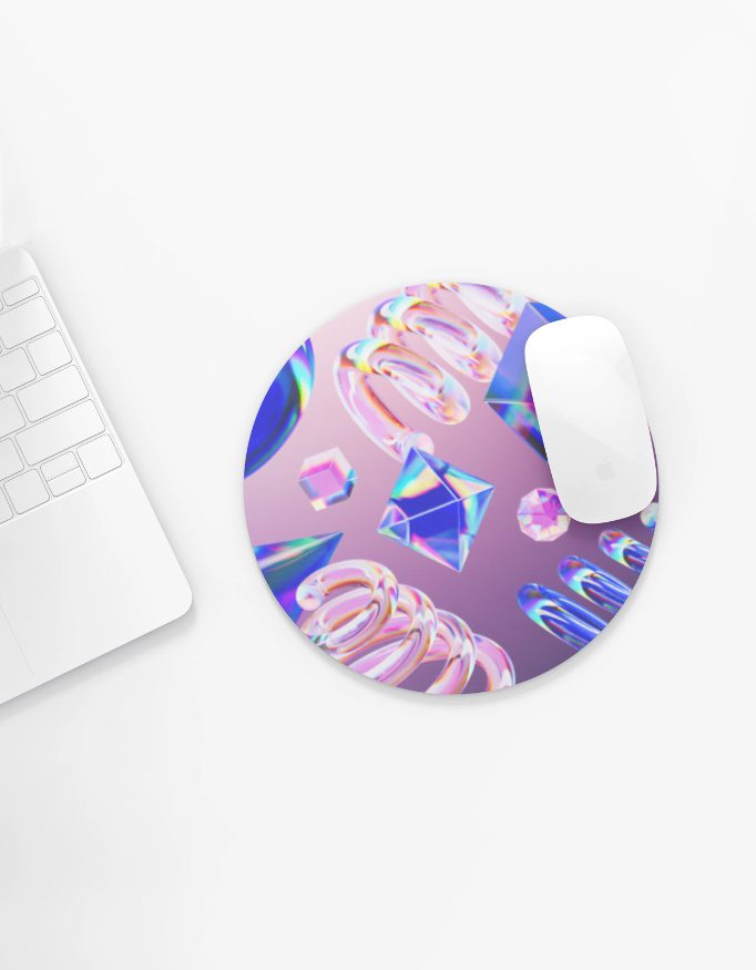 Mouse Pad Circle Shape – 3D Holographic Glass Shapes - Fashion Greet Mouse Pad Circle Shape – 3D Holographic Glass Shapes - Fashion Greet