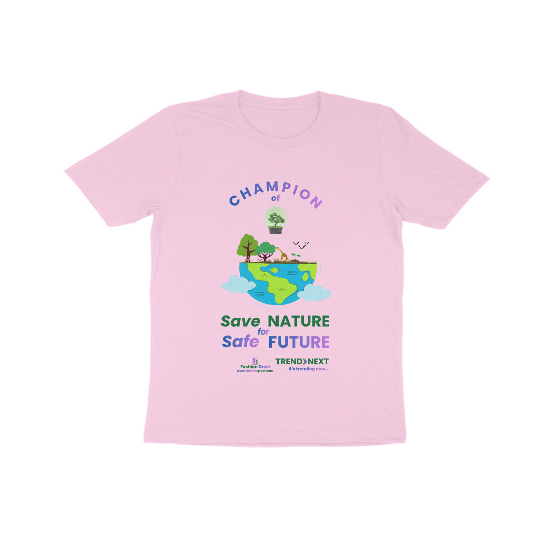 Trend Next – Kids Champion of Save Nature for Safe Future – World Theme – T-Shirt – Size 10 - Fashion Greet