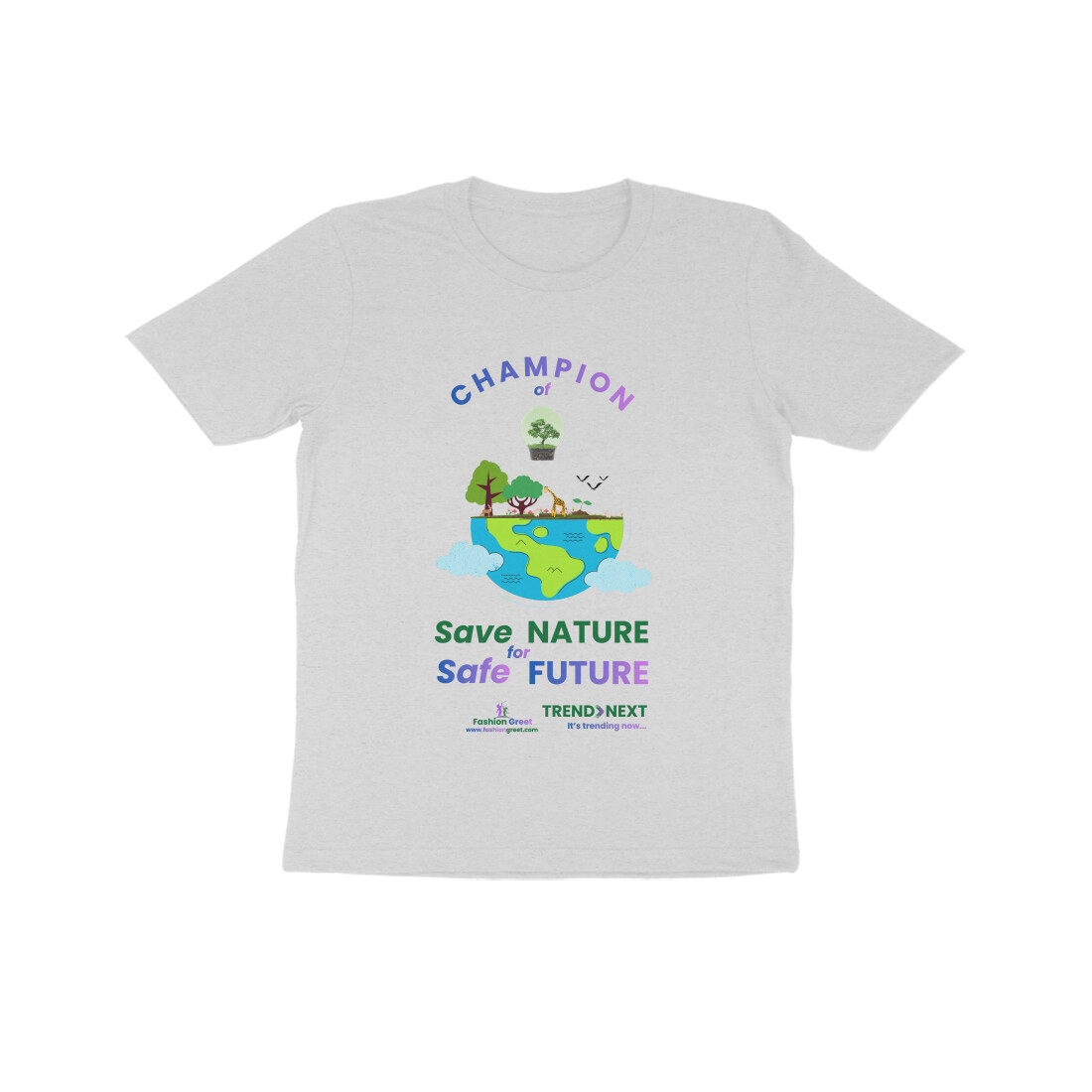 Trend Next – Kids Champion of Save Nature for Safe Future – World Theme – T-Shirt – Size 10 - Fashion Greet