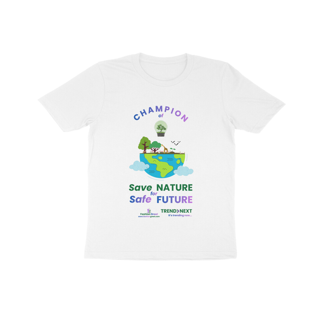 Trend Next – Kids Champion of Save Nature for Safe Future – World Theme – T-Shirt – Size 10 - Fashion Greet